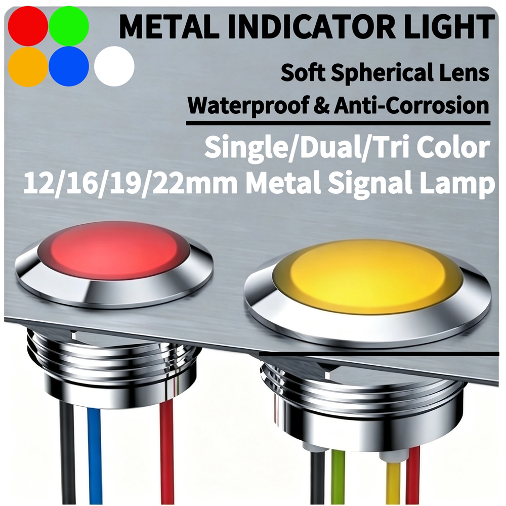 Signal Panel Orange - 12mm 16mm 19mm 22mm Metal LED